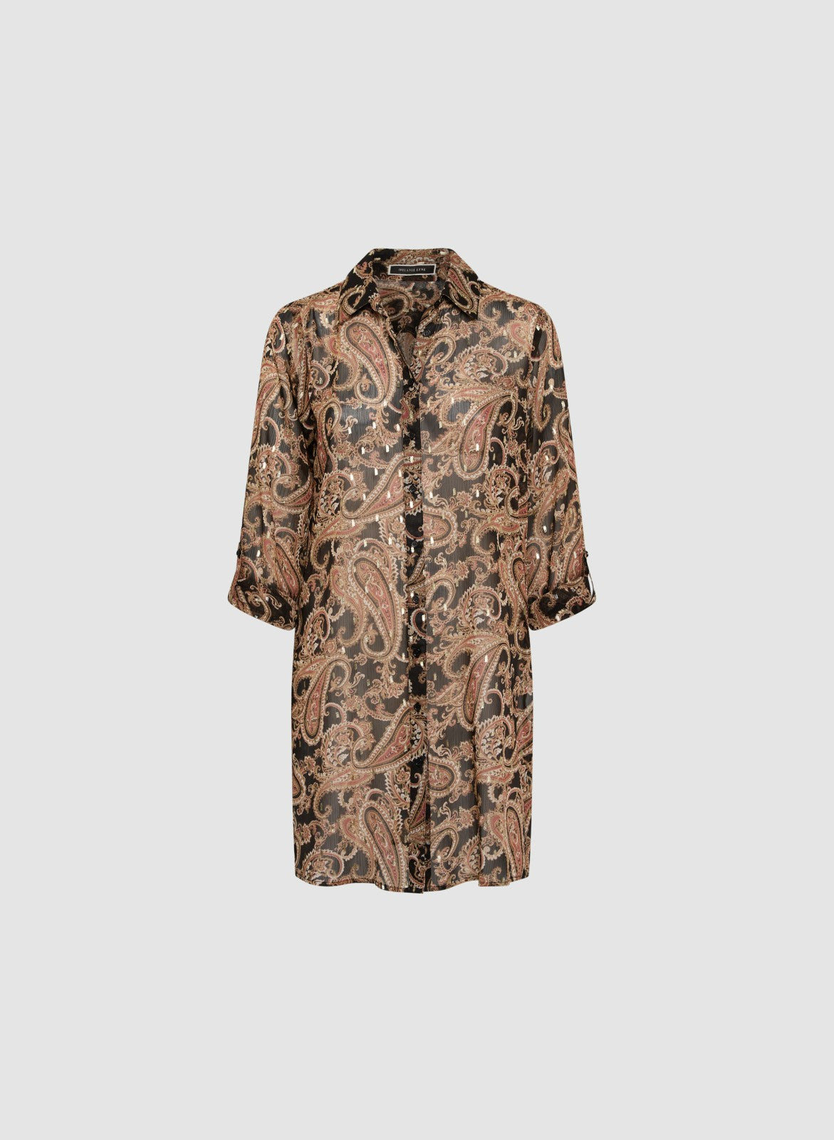 Women Paisley Print Tunic Blouse Brown Pattern | Melanie Lyne