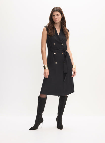 Women Joseph Ribkoff - Double-Breasted Sleeveless Dress Black | Melanie Lyne