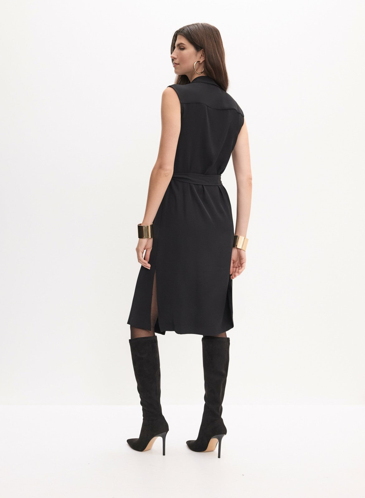 Women Joseph Ribkoff - Double-Breasted Sleeveless Dress Black | Melanie Lyne