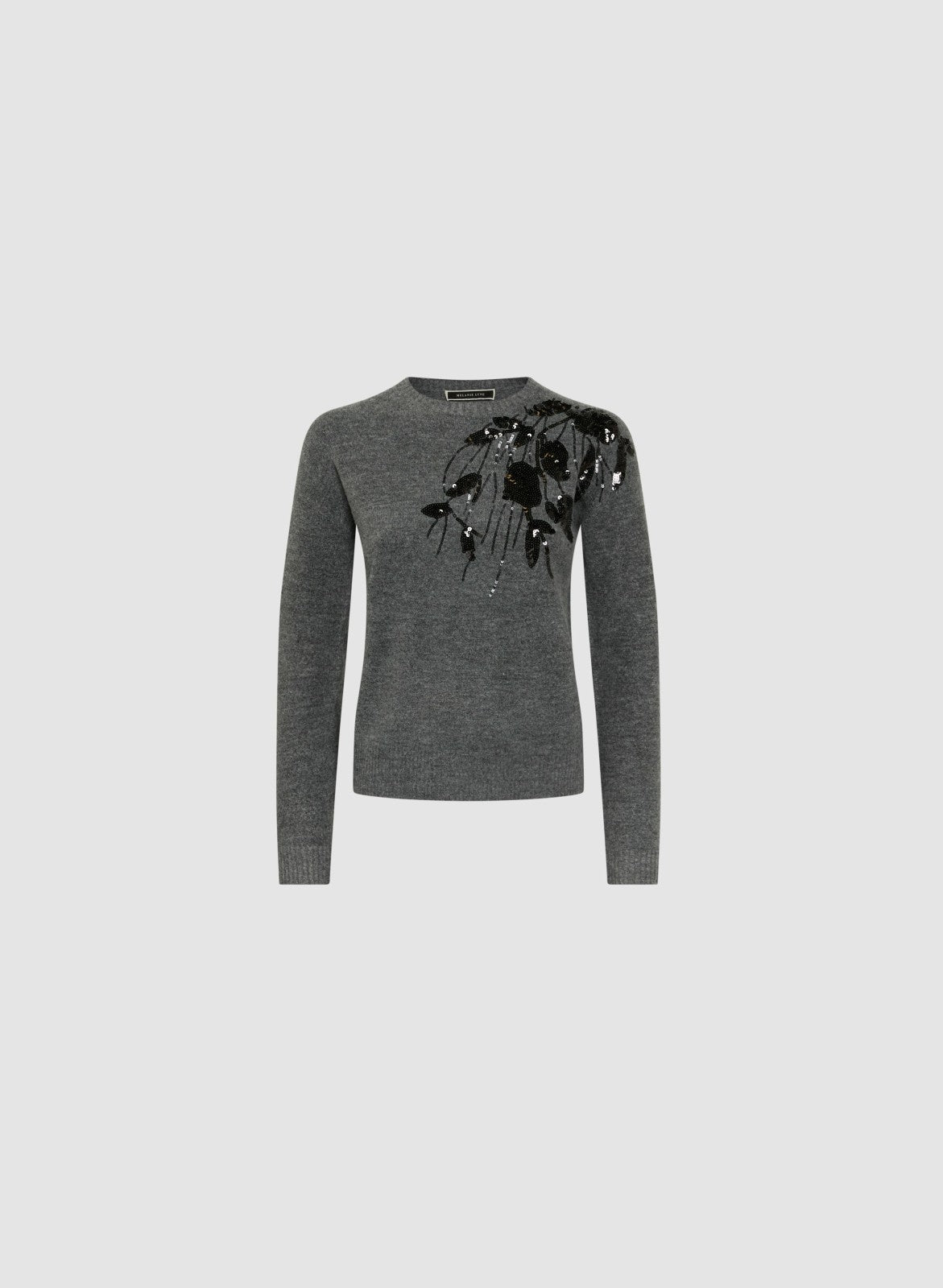 Women Sequin Embroidered Pullover Storm Mix | Melanie Lyne