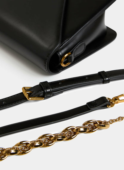 Women Vegan Leather Envelope Handbag Black | Melanie Lyne