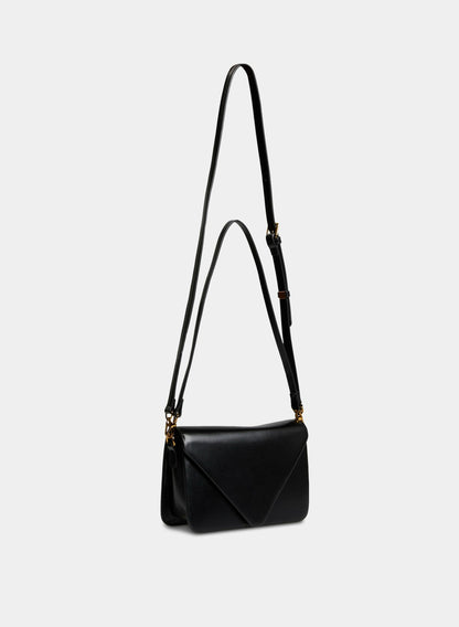 Women Vegan Leather Envelope Handbag Black | Melanie Lyne