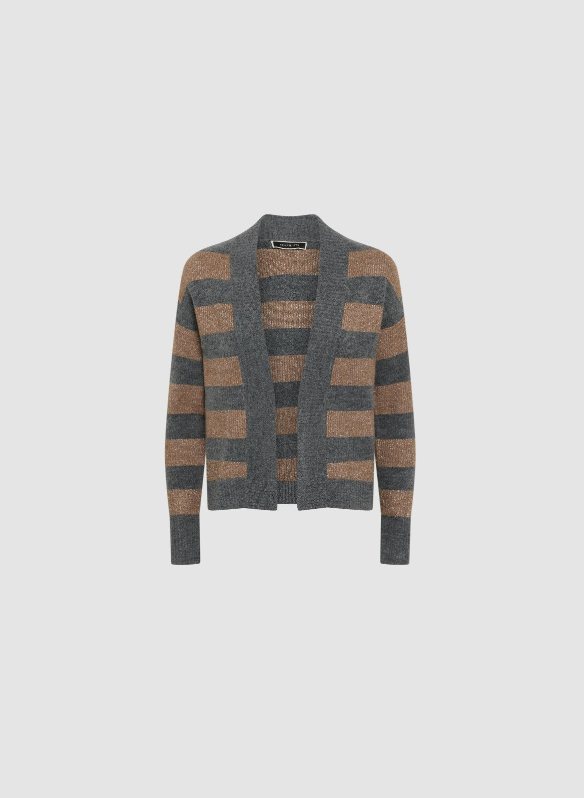 Women Shimmer Striped Knit Cardigan Storm Mix | Melanie Lyne