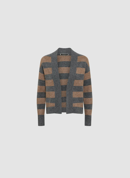 Women Shimmer Striped Knit Cardigan Storm Mix | Melanie Lyne