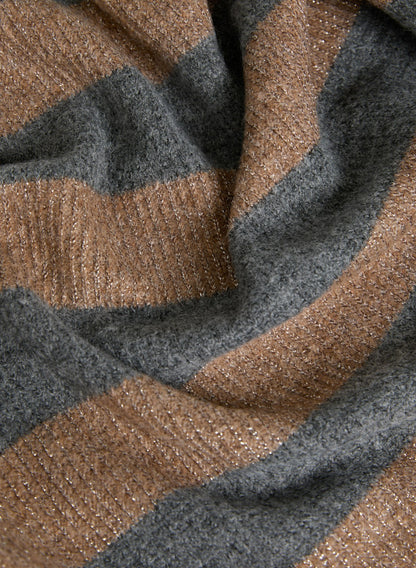 Women Shimmer Striped Knit Cardigan Storm Mix | Melanie Lyne