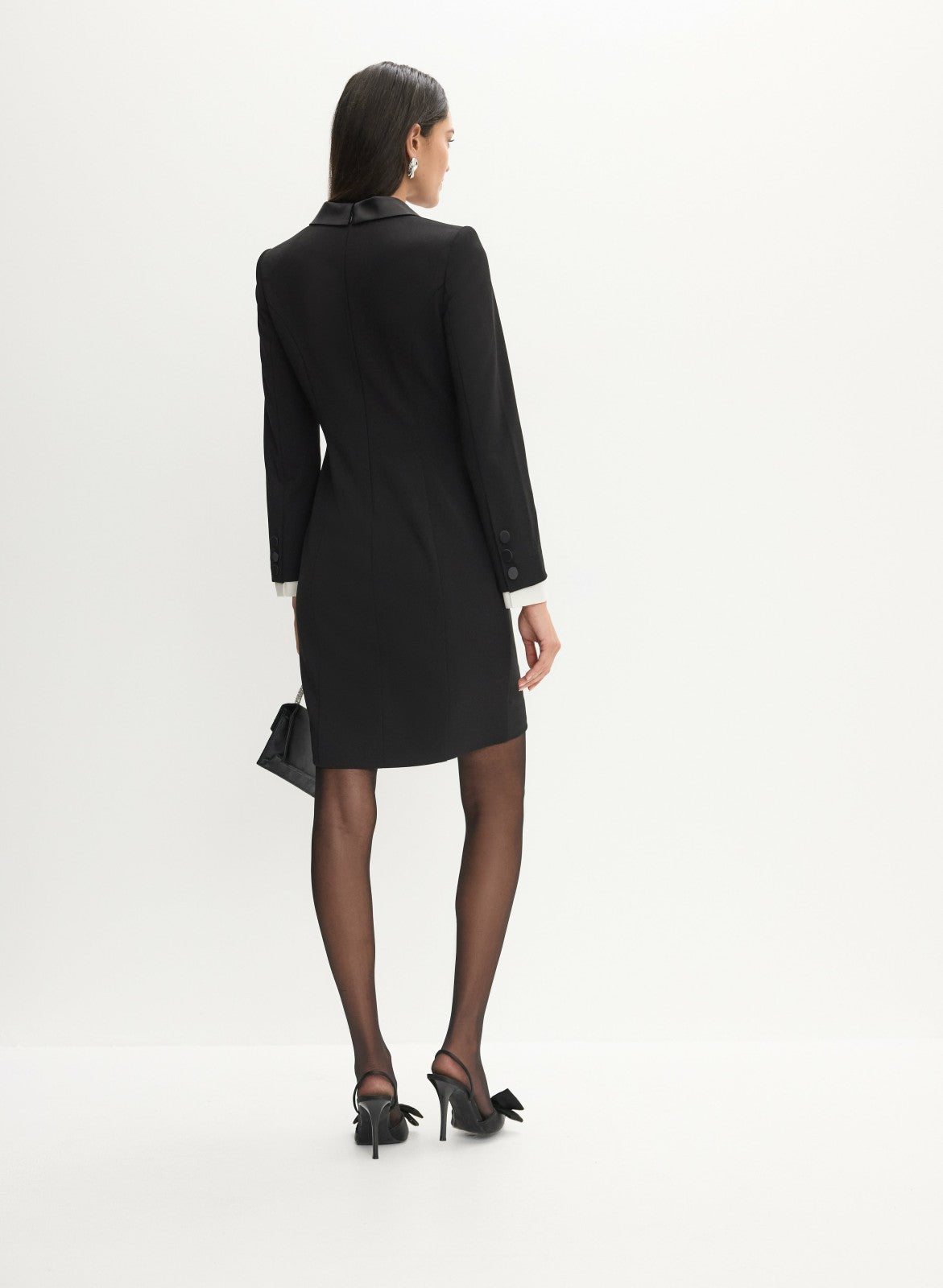 Women Double-Breasted Tuxedo Dress Black | Melanie Lyne