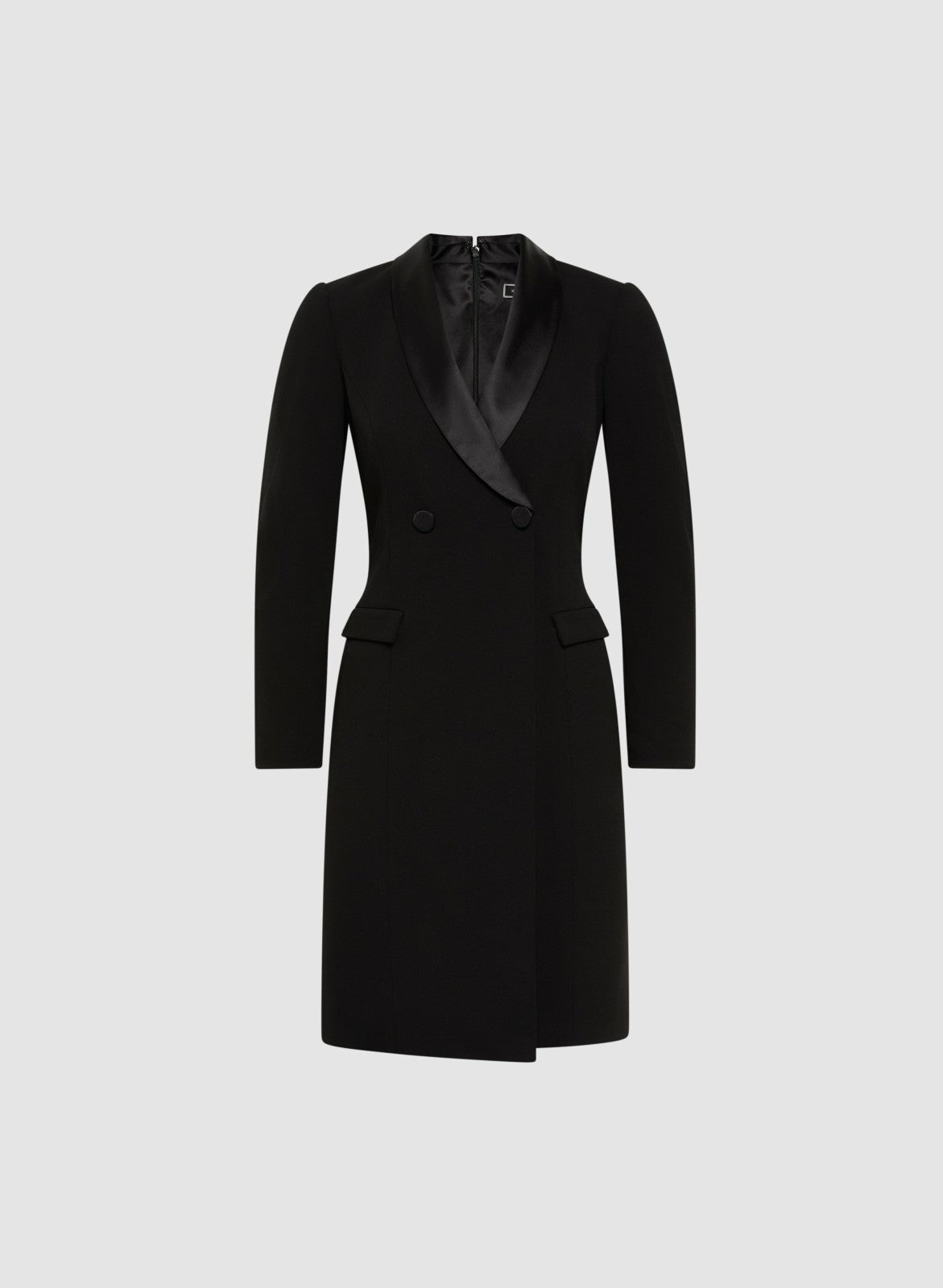 Women Double-Breasted Tuxedo Dress Black | Melanie Lyne