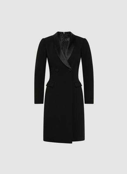 Women Double-Breasted Tuxedo Dress Black | Melanie Lyne