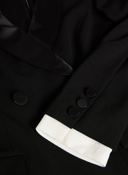 Women Double-Breasted Tuxedo Dress Black | Melanie Lyne