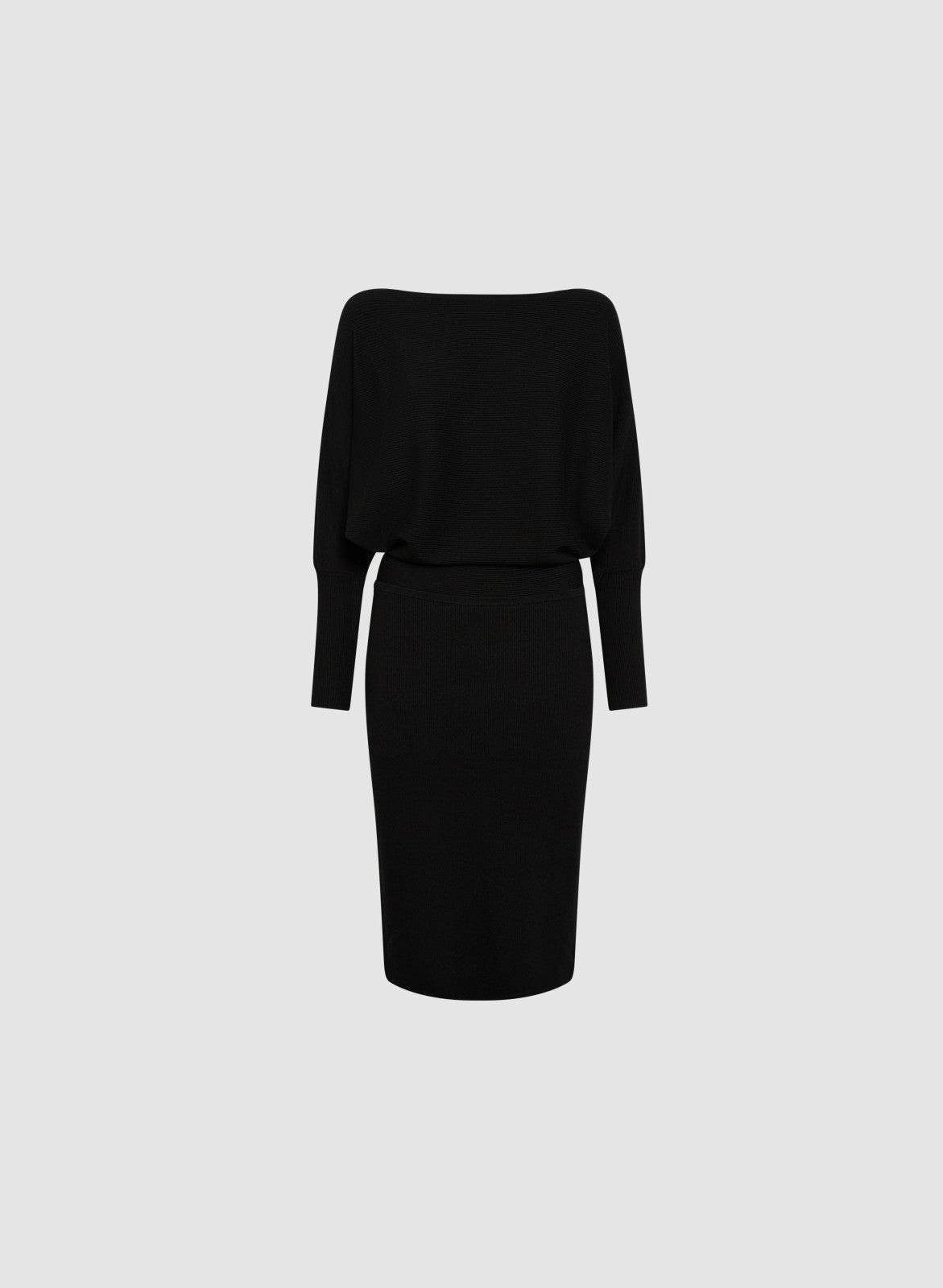 Women Dolman Sleeve Sweater Dress Black | Melanie Lyne
