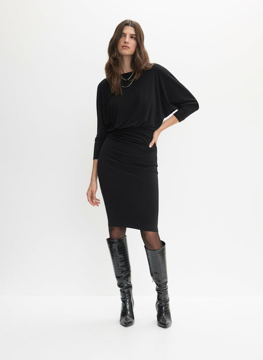 Women Dolman Sleeve Dress Black | Melanie Lyne