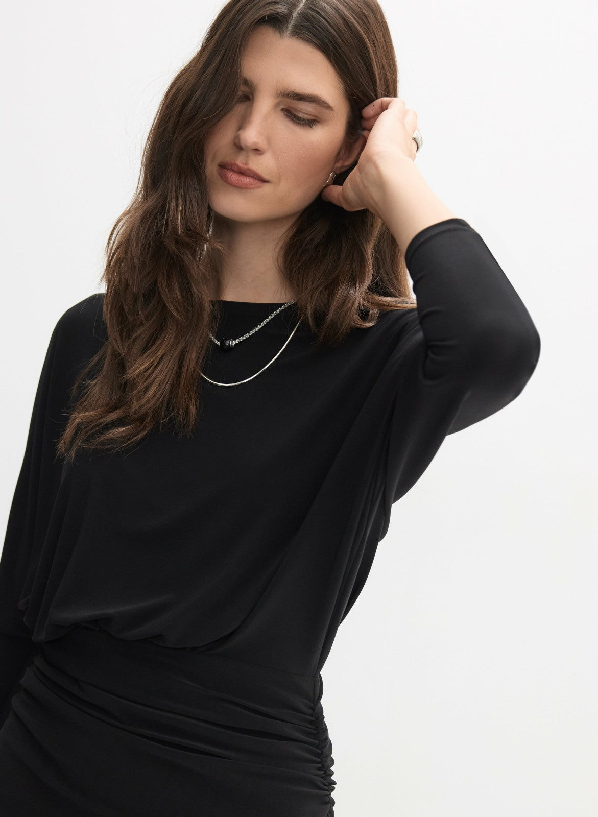 Women Dolman Sleeve Dress Black | Melanie Lyne