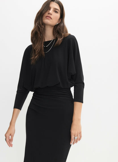 Women Dolman Sleeve Dress Black | Melanie Lyne