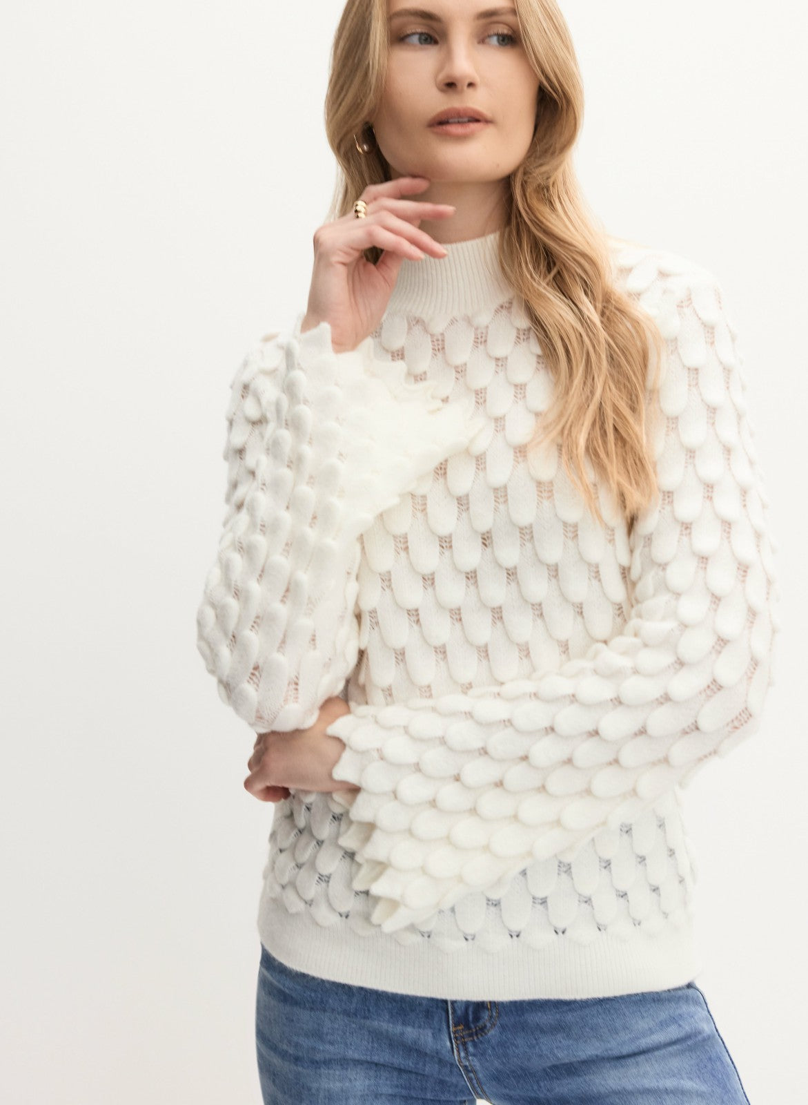 Women Scale Stitch Sweater Panna | Melanie Lyne