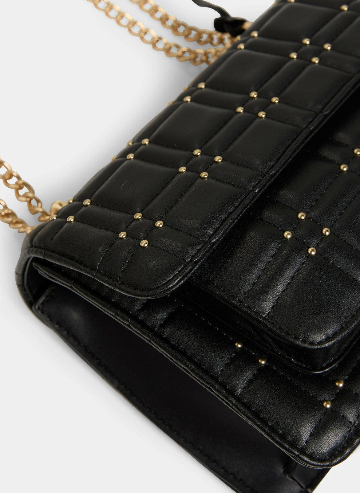 Women Stud Embellished Shoulder Bag Black | Melanie Lyne