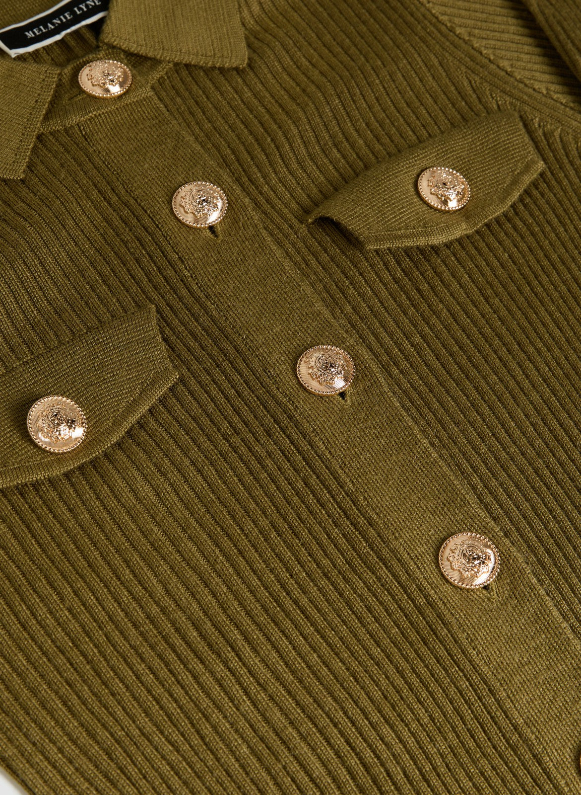Women Ribbed Knit Button-Down Dress Aloe | Melanie Lyne