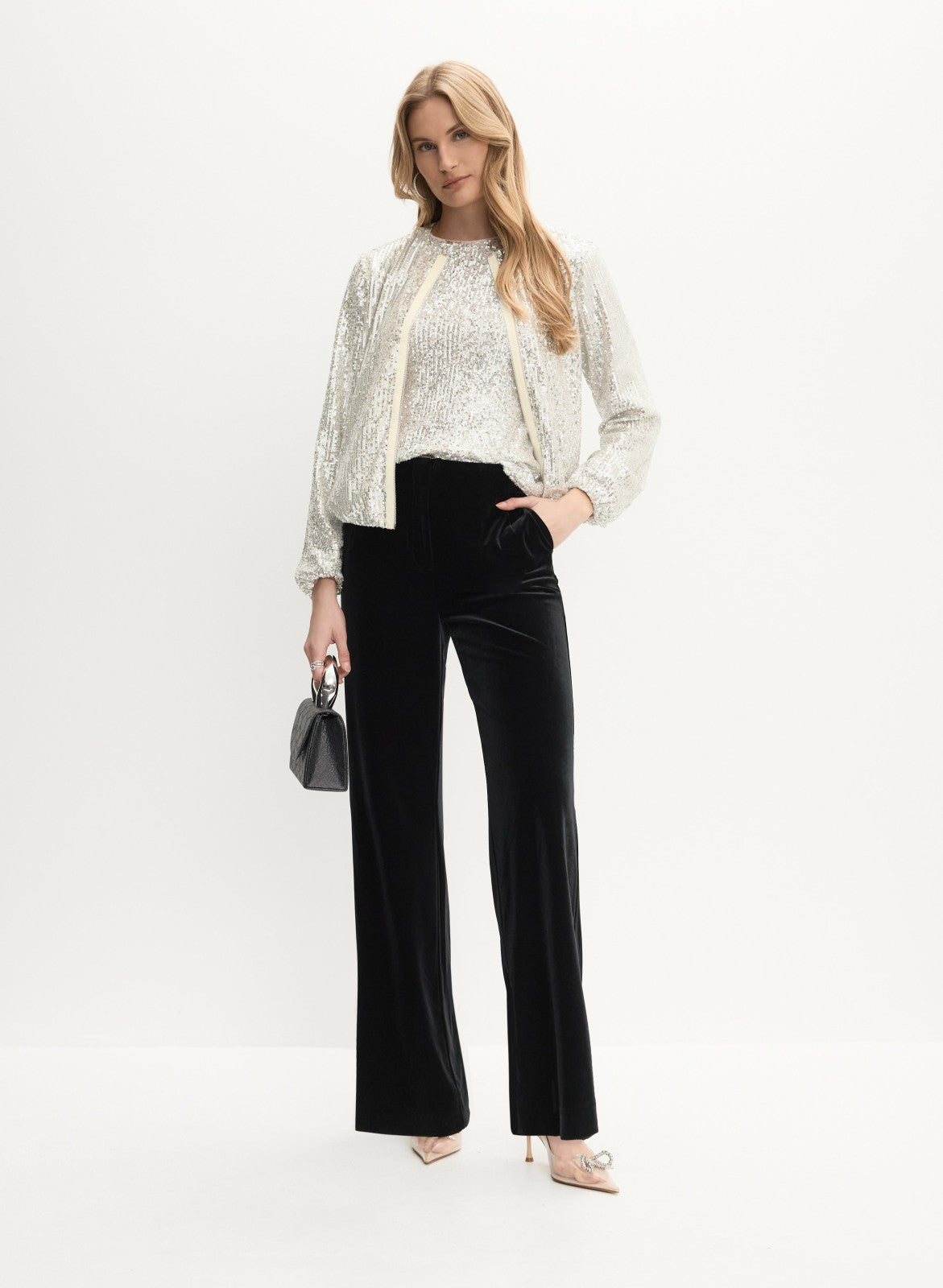 Women Sequin Zip Jacket Panna | Melanie Lyne