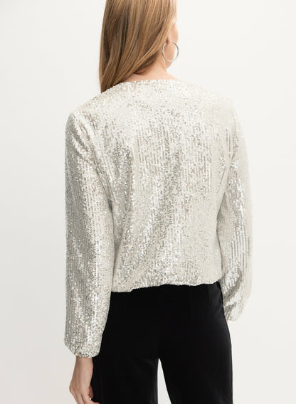 Women Sequin Zip Jacket Panna | Melanie Lyne