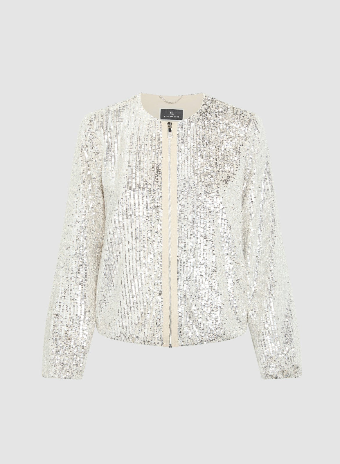 Women Sequin Zip Jacket Panna | Melanie Lyne