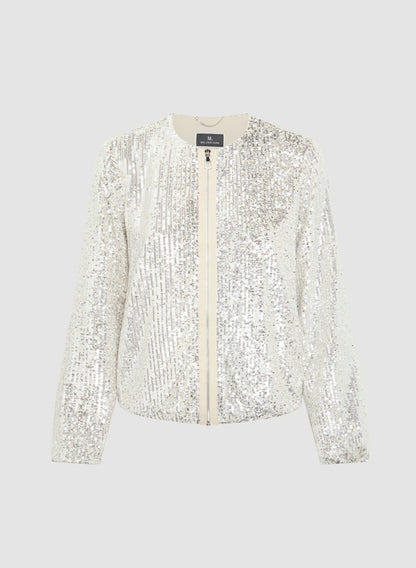 Women Sequin Zip Jacket Panna | Melanie Lyne