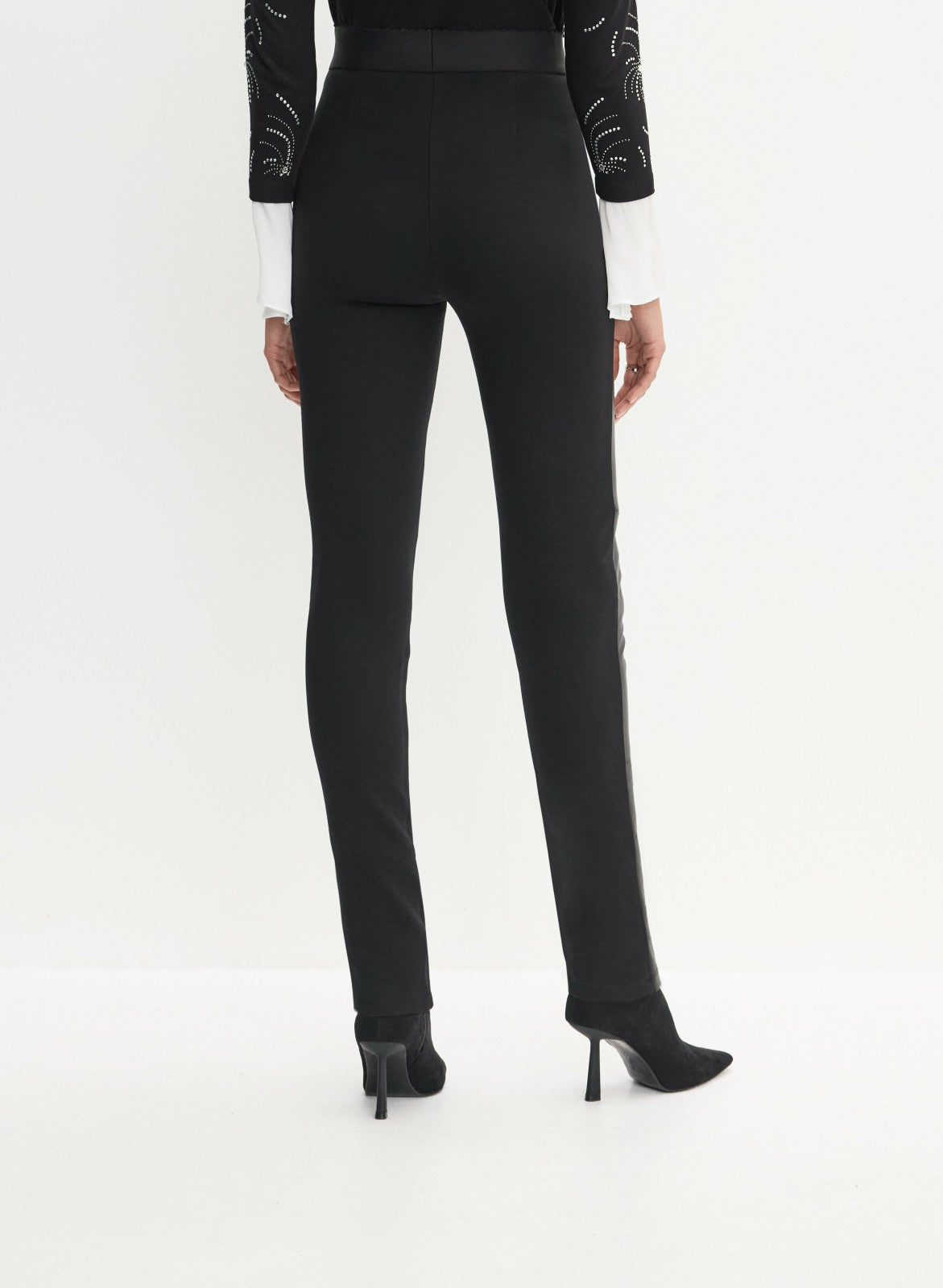 Women Kayla Vegan Leather Straight Leg Pants Black | Melanie Lyne