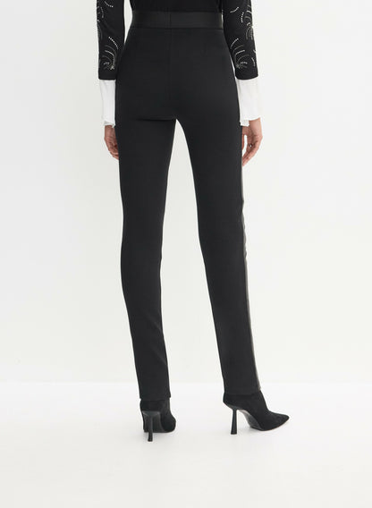 Women Kayla Vegan Leather Straight Leg Pants Black | Melanie Lyne