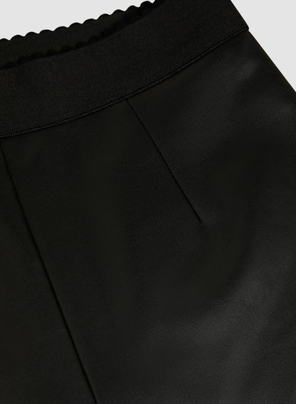 Women Kayla Vegan Leather Straight Leg Pants Black | Melanie Lyne