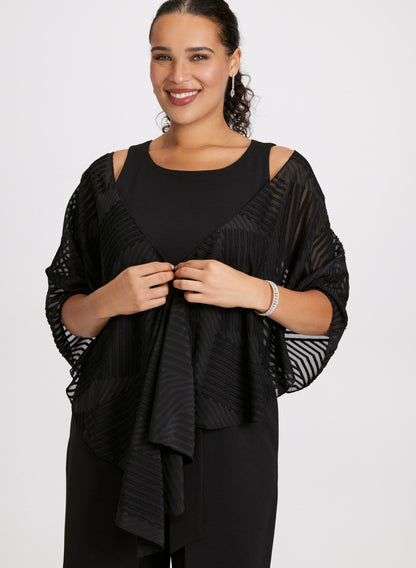 Women Lightweight Burnout Shawl Black | Melanie Lyne