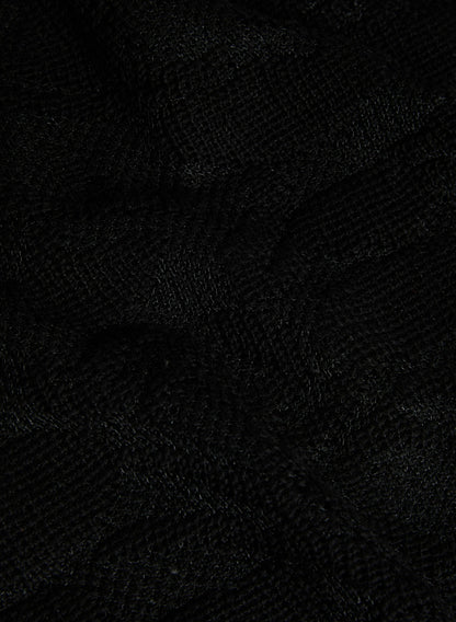 Women Open Rose Stitch Sweater Black | Melanie Lyne
