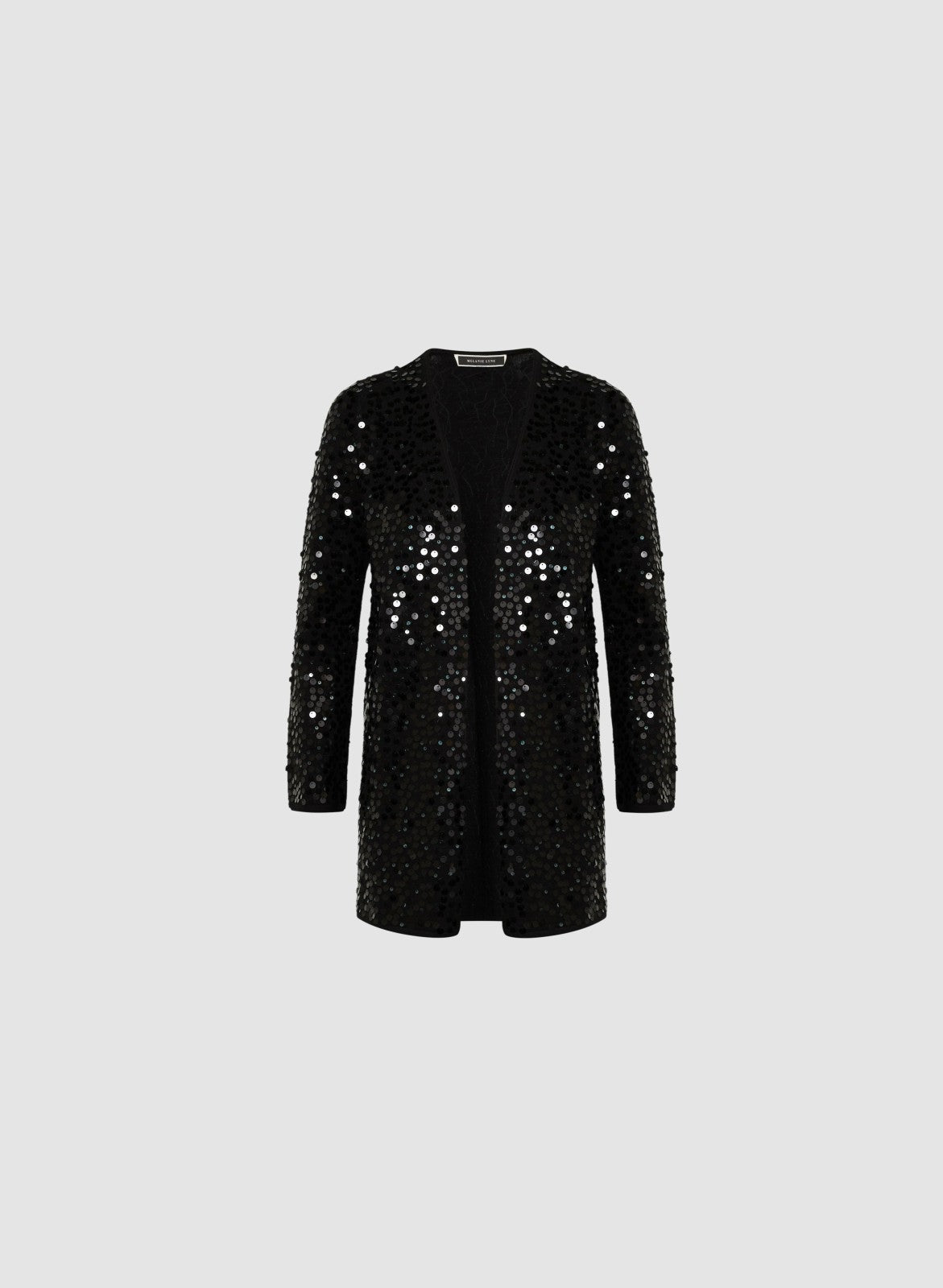 Women Long Sequin Cardigan Black | Melanie Lyne