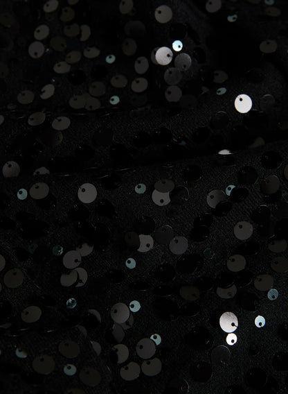 Women Long Sequin Cardigan Black | Melanie Lyne