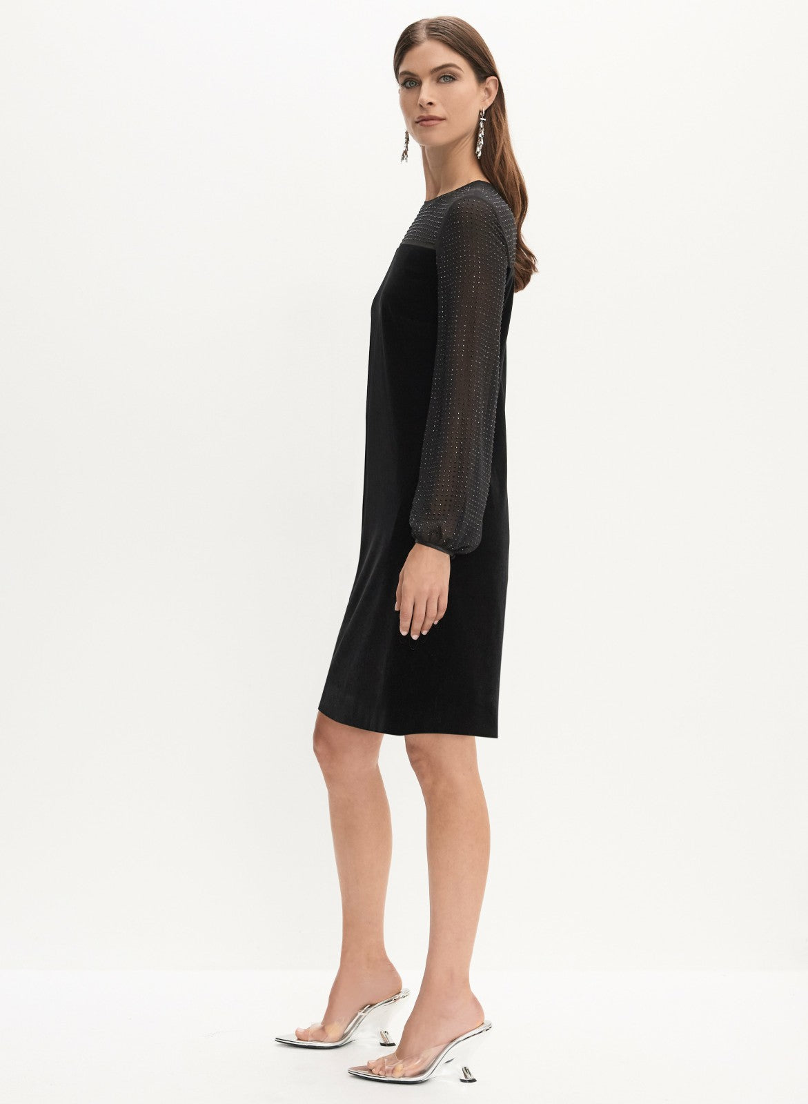 Women Velvet A-Line Dress Black | Melanie Lyne