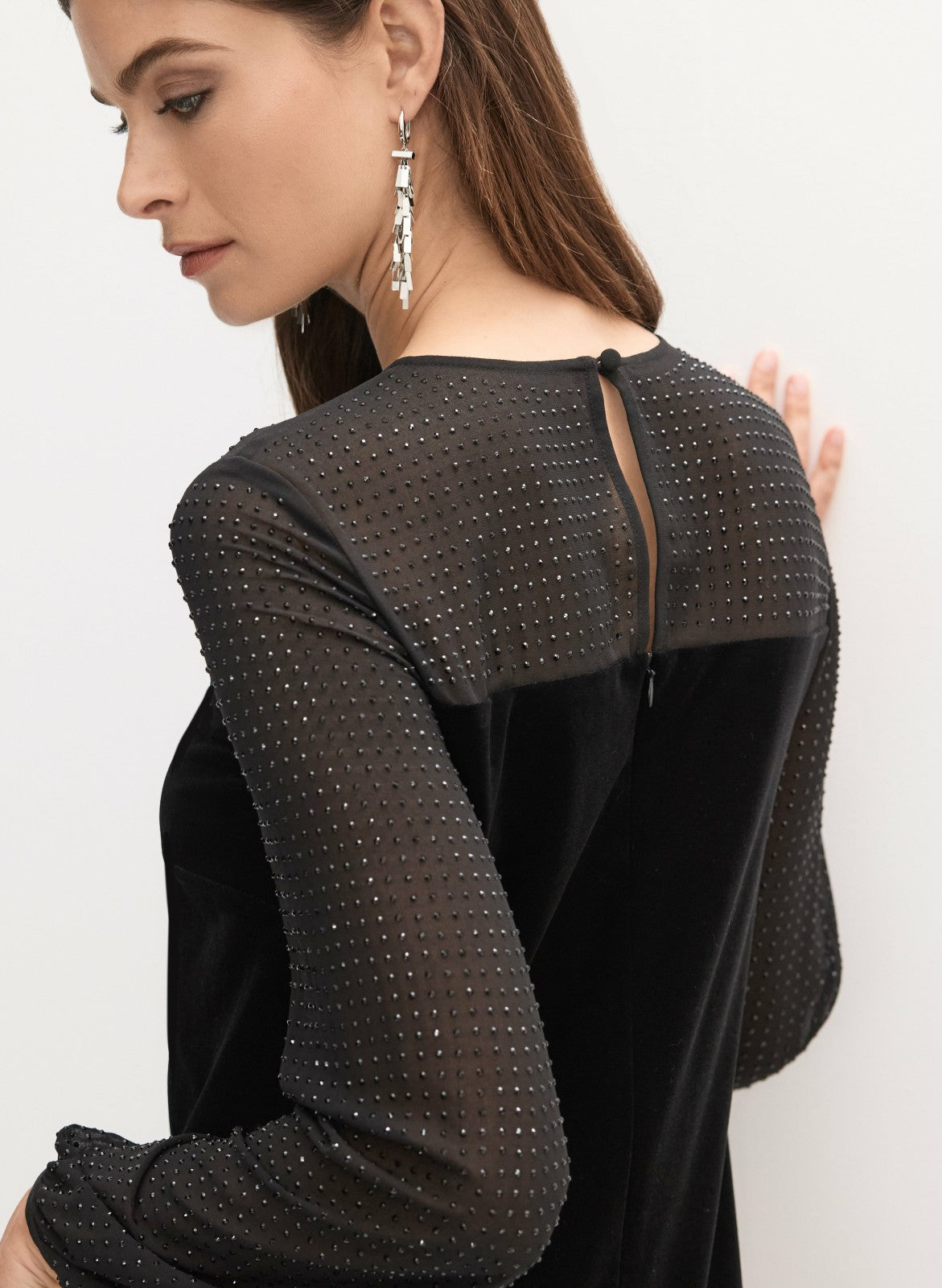 Women Velvet A-Line Dress Black | Melanie Lyne