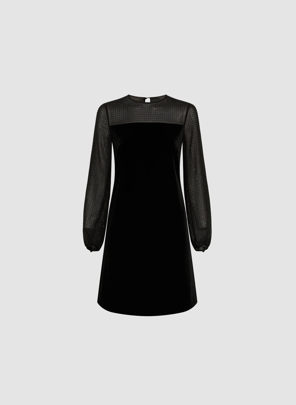 Women Velvet A-Line Dress Black | Melanie Lyne
