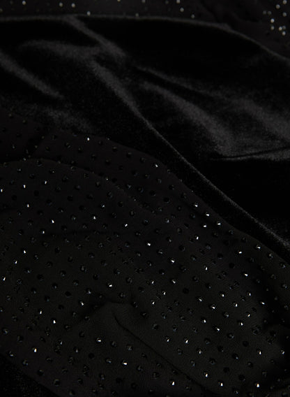 Women Velvet A-Line Dress Black | Melanie Lyne