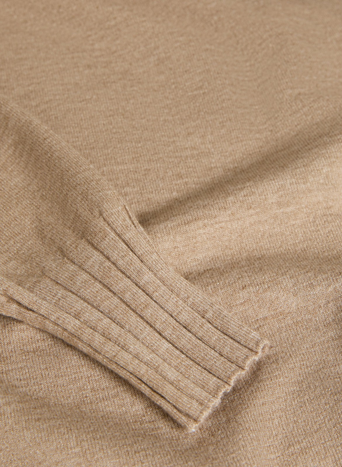 Women Mock Neck Rib Knit Sweater Dark Oatmeal | Melanie Lyne
