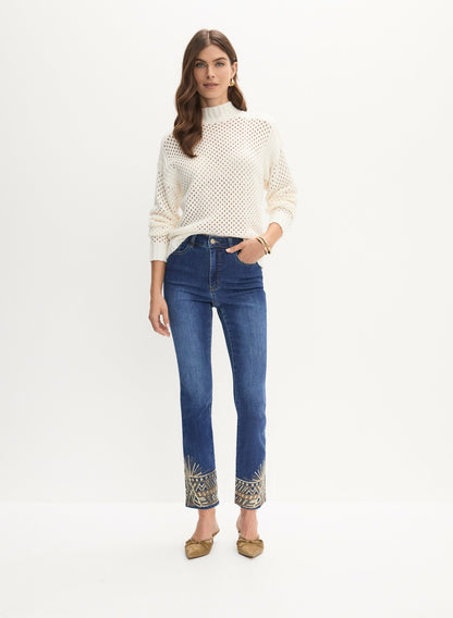Women Open Knit Sweater Panna | Melanie Lyne