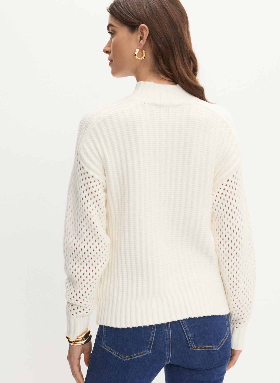 Women Open Knit Sweater Panna | Melanie Lyne