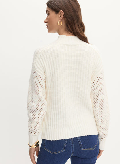 Women Open Knit Sweater Panna | Melanie Lyne