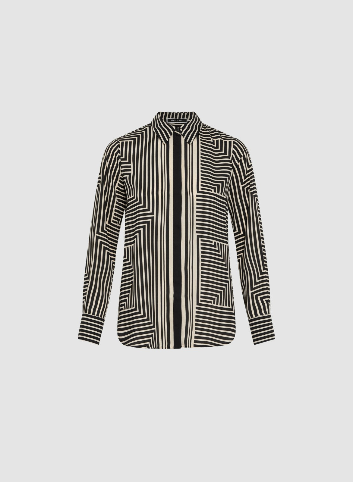 Women Mixed Geometric Print Blouse Black & White | Melanie Lyne