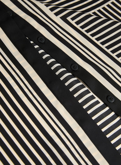 Women Mixed Geometric Print Blouse Black & White | Melanie Lyne