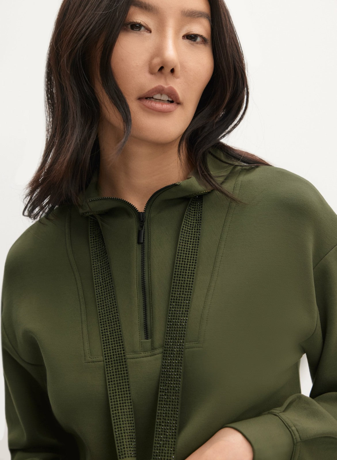 Women Funnel Neck Sweatshirt Winter Moss | Melanie Lyne