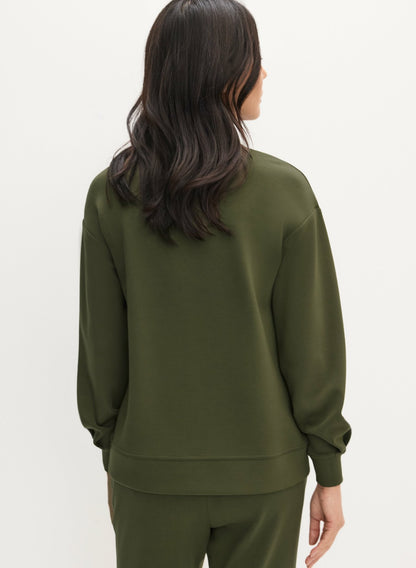 Women Funnel Neck Sweatshirt Winter Moss | Melanie Lyne