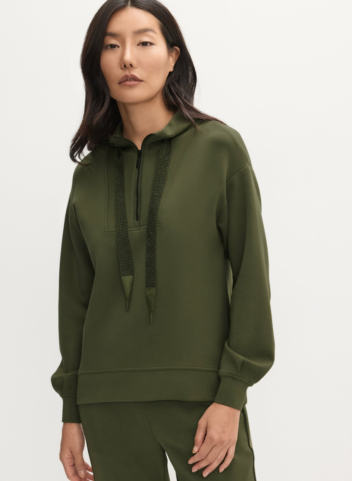 Women Funnel Neck Sweatshirt Winter Moss | Melanie Lyne