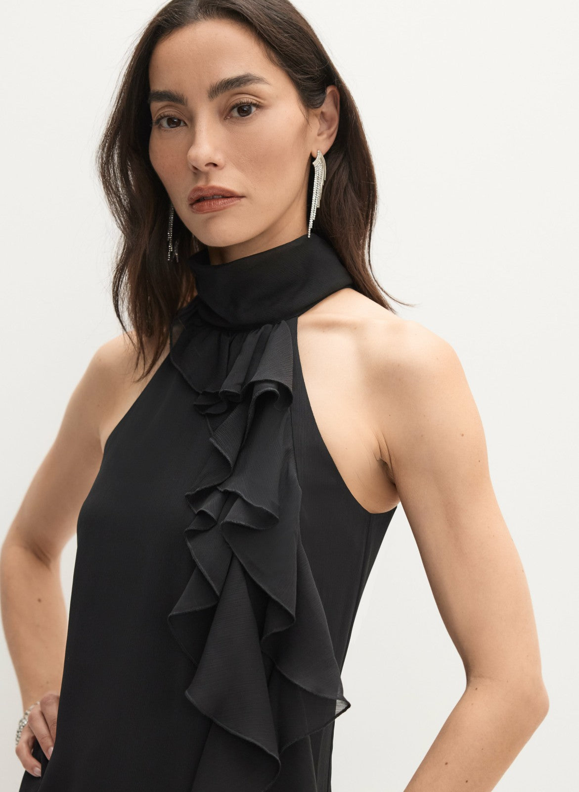 Women Sleeveless Chiffon Blouse Black | Melanie Lyne