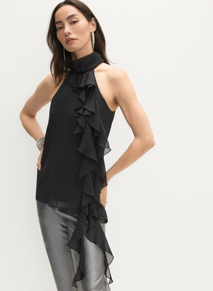Women Sleeveless Chiffon Blouse Black | Melanie Lyne