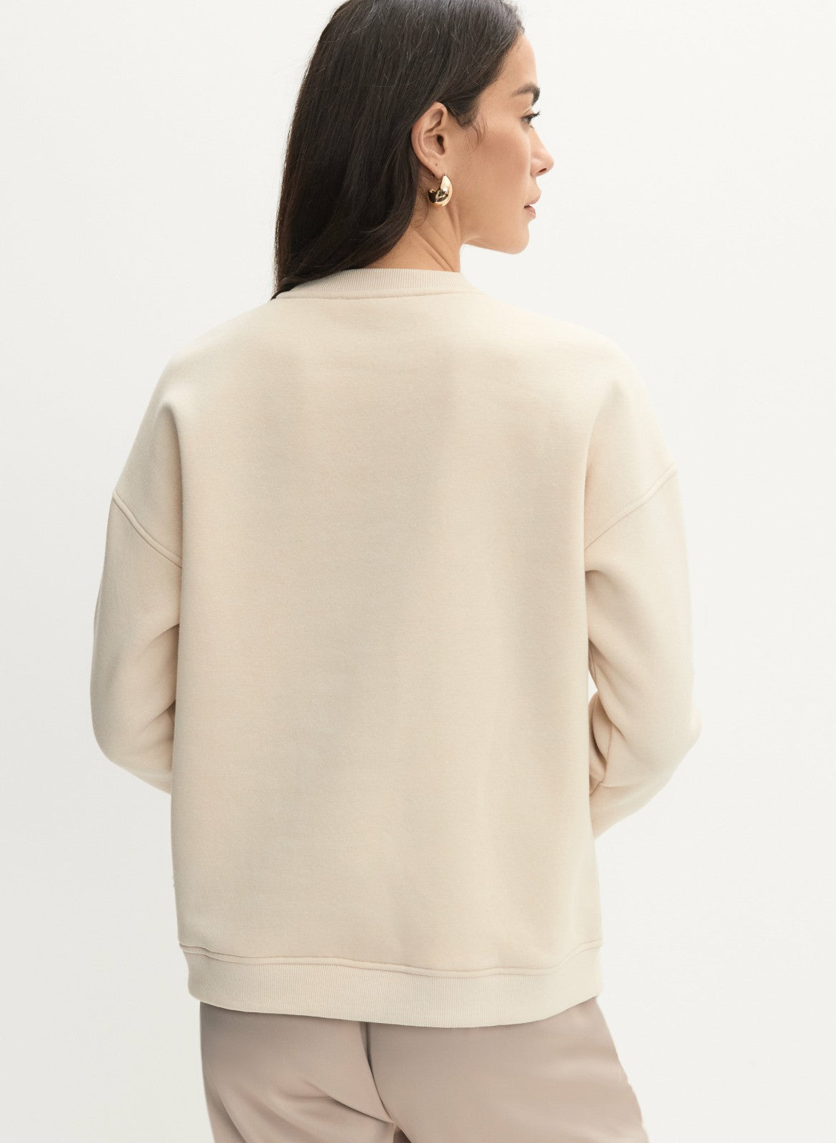Women Sequin Detail Sweatshirt French Oak | Melanie Lyne