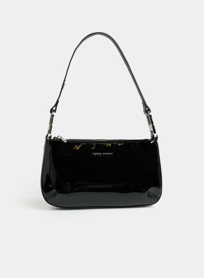 Women Patent Crossbody Bag Black | Melanie Lyne
