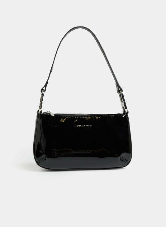 Women Patent Crossbody Bag Black | Melanie Lyne