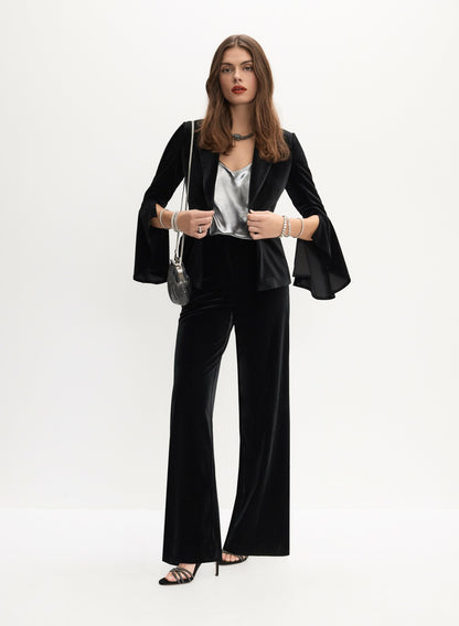 Women Sleeveless Lamé Blouse Silver Onyx | Melanie Lyne